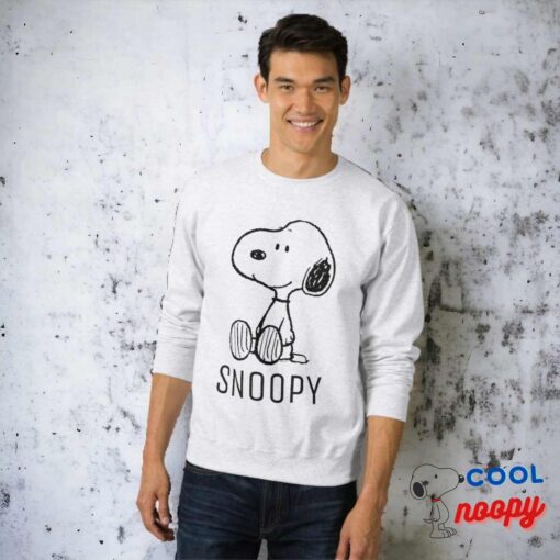 Peanuts Snoopy On Black White Comics Sweatshirt 5