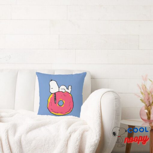 Peanuts Snoopy Pink Donut Throw Pillow 2