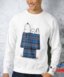 Peanuts Snoopy Plaid Flannel Holiday Dog House Sweatshirt 6