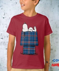 Peanuts Snoopy Plaid Flannel Holiday Dog House T Shirt 2