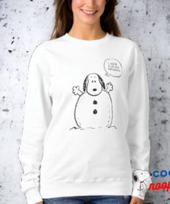 Peanuts Snoopy Playing Snowman Sweatshirt 3