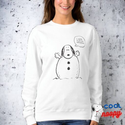 Peanuts Snoopy Playing Snowman Sweatshirt 3