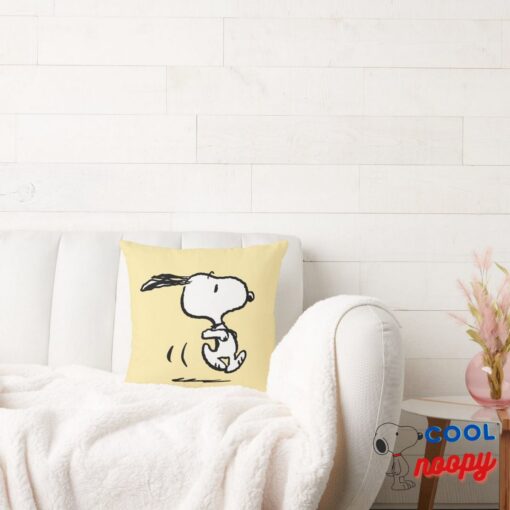 Peanuts Snoopy Running Throw Pillow 2