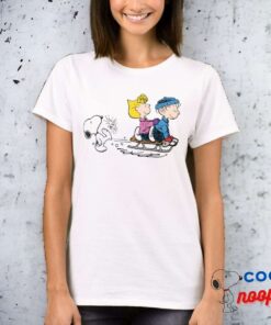 Peanuts Snoopy Sally Linus Sled Riding T Shirt 15