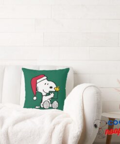 Peanuts Snoopy Santa Woodstock Gift Throw Pillow 3