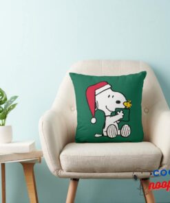 Peanuts Snoopy Santa Woodstock Gift Throw Pillow 4