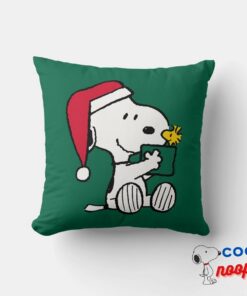 Peanuts Snoopy Santa Woodstock Gift Throw Pillow 6