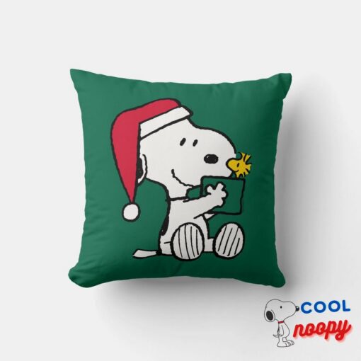 Peanuts Snoopy Santa Woodstock Gift Throw Pillow 6
