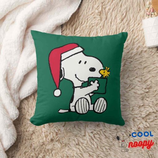 Peanuts Snoopy Santa Woodstock Gift Throw Pillow 8