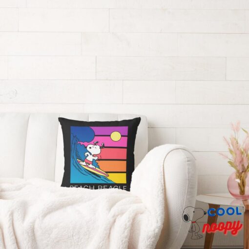 Peanuts Snoopy Surfing Throw Pillow 2