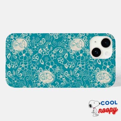 Peanuts Snoopy Teal Tropical Beach Pattern Case Mate Iphone Case 4