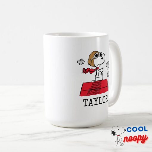 Peanuts Snoopy The Flying Ace Add Your Name Mug 2