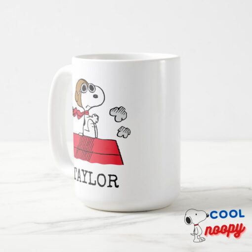 Peanuts Snoopy The Flying Ace Add Your Name Mug 3