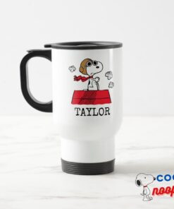 Peanuts Snoopy The Flying Ace Add Your Name Travel Mug 5