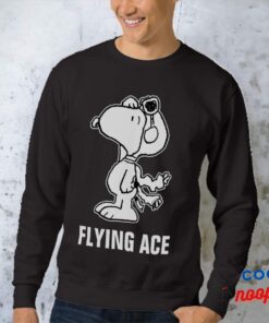 Peanuts Snoopy The Flying Ace Bw Sweatshirt 1