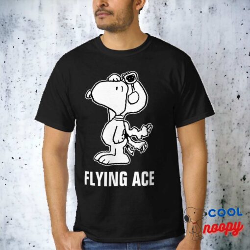 Peanuts Snoopy The Flying Ace Bw T Shirt 8