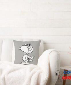 Peanuts Snoopy The Flying Ace Bw Throw Pillow 2