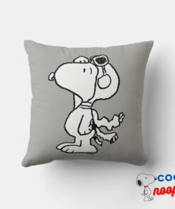 Peanuts Snoopy The Flying Ace Bw Throw Pillow 4