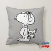 Peanuts Snoopy The Flying Ace Bw Throw Pillow 8