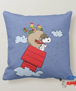 Peanuts Snoopy The Red Baron At Christmas Throw Pillow 8