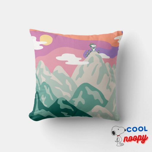 Peanuts Snoopy Troop Hiking The Mountain Throw Pillow 4
