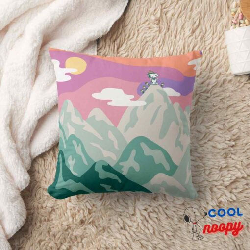 Peanuts Snoopy Troop Hiking The Mountain Throw Pillow 8