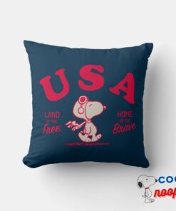 Peanuts Snoopy Usa Land Of The Free Throw Pillow 5