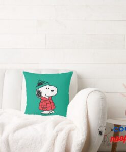 Peanuts Snoopy Winter Coat Hat Throw Pillow 2