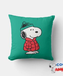 Peanuts Snoopy Winter Coat Hat Throw Pillow 8