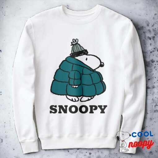 Peanuts Snoopy Winter Puffer Jacket Sweatshirt 8