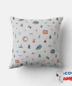 Peanuts Snoopy Woodstock At The Campfire Throw Pillow 5