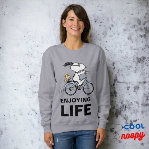 Peanuts Snoopy Woodstock Bicycle Sweatshirt 3