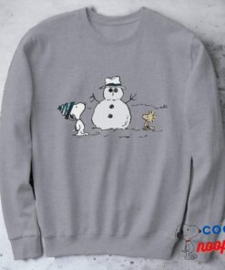Peanuts Snoopy Woodstock Build A Snowman Sweatshirt 1