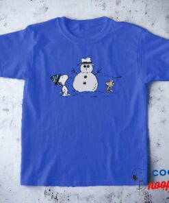 Peanuts Snoopy Woodstock Build A Snowman T Shirt 8