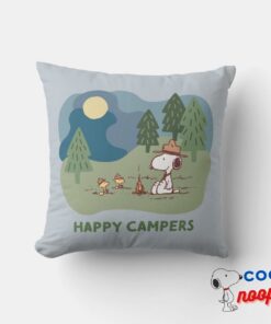 Peanuts Snoopy Woodstock Camp Site Throw Pillow 4
