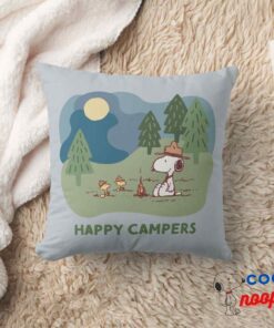 Peanuts Snoopy Woodstock Camp Site Throw Pillow 8