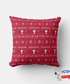 Peanuts Snoopy Woodstock Christmas Sweater Throw Pillow 3