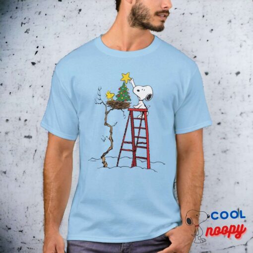 Peanuts Snoopy Woodstock Christmas Tree T Shirt 3