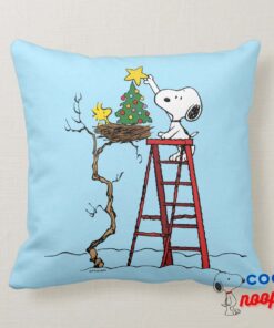 Peanuts Snoopy Woodstock Christmas Tree Throw Pillow 5