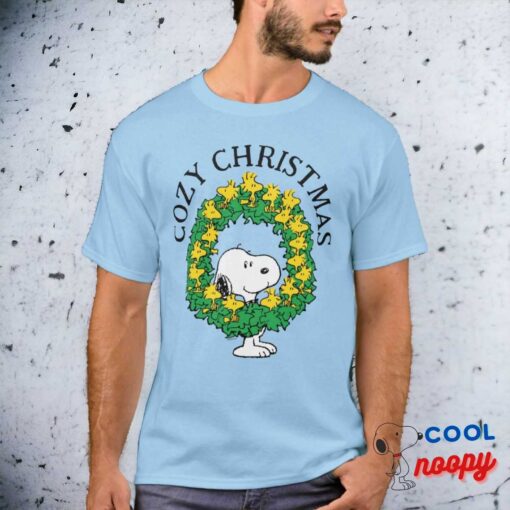 Peanuts Snoopy Woodstock Christmas Wreath T Shirt 18