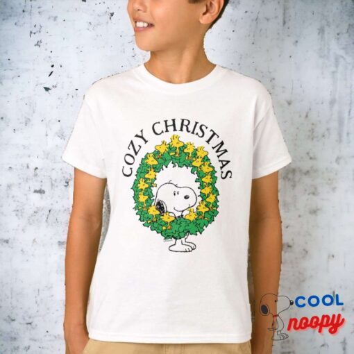 Peanuts Snoopy Woodstock Christmas Wreath T Shirt 22