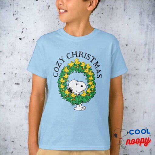 Peanuts Snoopy Woodstock Christmas Wreath T Shirt 28