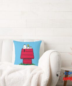 Peanuts Snoopy Woodstock Doghouse Throw Pillow 3