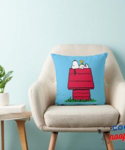 Peanuts Snoopy Woodstock Doghouse Throw Pillow 4