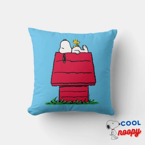 Peanuts Snoopy Woodstock Doghouse Throw Pillow 6