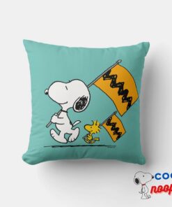 Peanuts Snoopy Woodstock Flags Throw Pillow 4