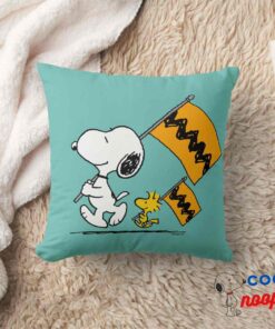 Peanuts Snoopy Woodstock Flags Throw Pillow 8