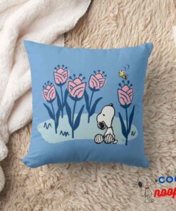 Peanuts Snoopy Woodstock Flower Garden Throw Pillow 8
