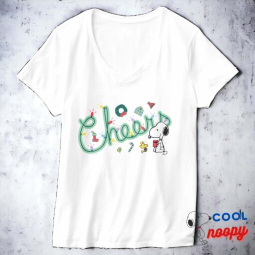 Peanuts Snoopy Woodstock Holiday Cheers T Shirt 2