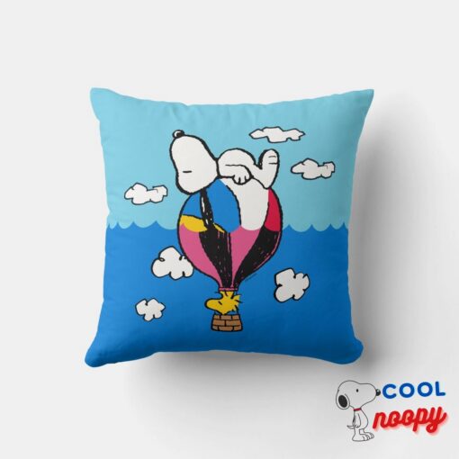 Peanuts Snoopy Woodstock Hot Air Balloon Throw Pillow 4